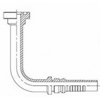 ФЛАНЦЕВИЙ ФІТИНГ ДОВГИЙ SAE6 КУТ 90°, КОД 62 INTERLOCK 