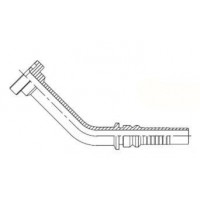 ФЛАНЦЕВИЙ ФІТИНГ ДОВГИЙ SAE6 КУТ 45°, КОД 62 INTERLOCK 